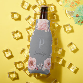 Rafraichisseur De Bouteilles Rose d'aquarelle Wreath personnalisée | Gray