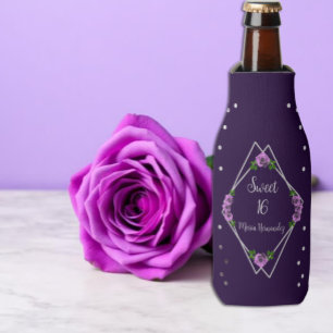 Rafraichisseur De Bouteilles Rose Violet Géométrique Argent Sweet 16