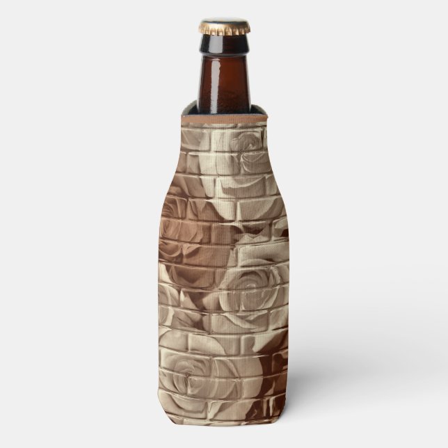 Rafraichisseur De Bouteilles Roses en brique-13-Brown-Boire Glacière-Koozie (Bottle Devant)