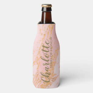 Rafraichisseur De Bouteilles Rouge et Or Marbre Personnalisé pour la Mariée et 