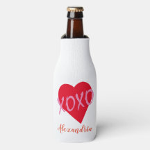 Saint-Valentin Coeur rose embrasse Hugs XOXO Blanc