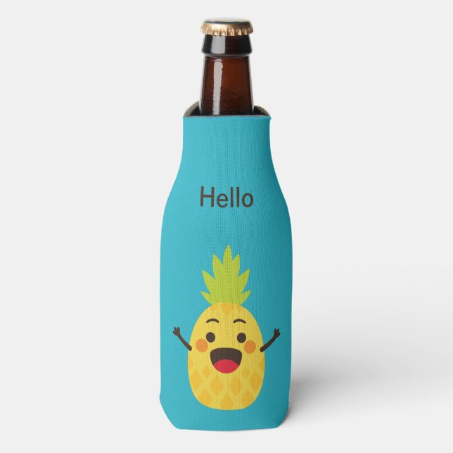 Rafraichisseur De Bouteilles Salut les amis ! Illustration d'ananas (Bottle Devant)