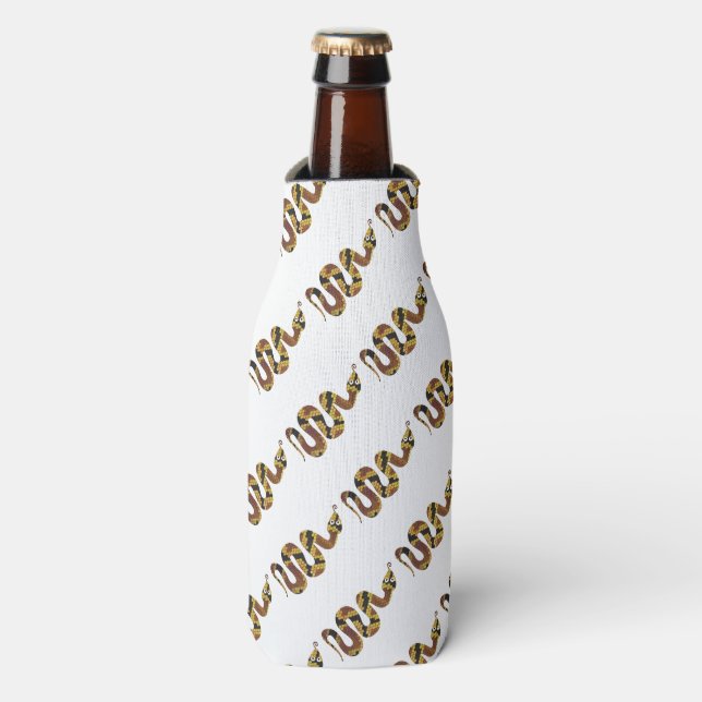Rafraichisseur De Bouteilles Silhouette de serpent marron et or (Bottle Devant)