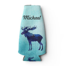 Silhouette d'orignal bleu céleste