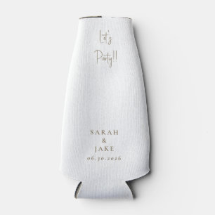 Rafraichisseur De Bouteilles Simple Blanc & Or Let's Party !! Mariage sur mesur