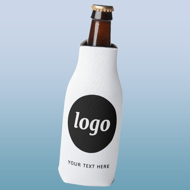 Rafraichisseur De Bouteilles Simple Logo Texte Entreprise Promotion Branding (Simple logo with custom text business branding promotional bottle cooler)