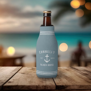 Rafraichisseur De Bouteilles Slate Blue Rustic Ancre Maison de plage personnali