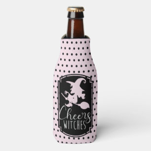 Rafraichisseur De Bouteilles Sorcières de la fête d'Halloween rose et noir