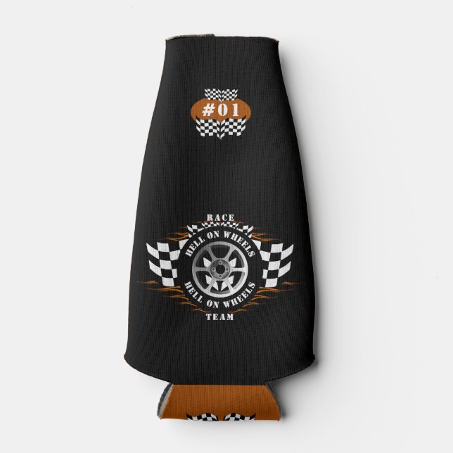 Rafraichisseur De Bouteilles Sports Voiture Racing À damiers drapeaux Roue Flam (Devant)