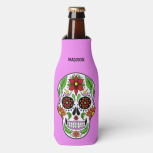 Rafraichisseur De Bouteilles Sugar Skull nom, texte et couleur personnalisés