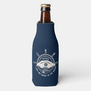 Rafraichisseur De Bouteilles Thème Nautique Bleu Marine