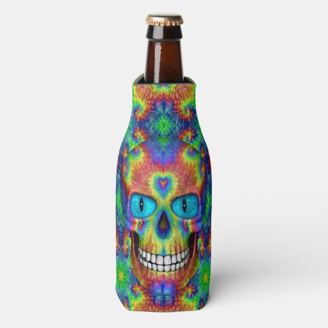 Rafraichisseur De Bouteilles Tie Dye Skull Dead Zombie BotGlacière (Bottle Devant)