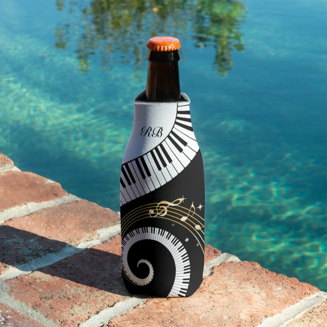 Rafraichisseur De Bouteilles Touches de piano Monogram et notes musicales (Piscine in situ)