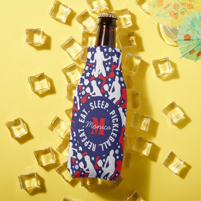 Rafraichisseur De Bouteilles Tous les motifs du pickleball étoilé [USA], avec n (Été in situ)