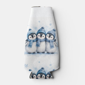 Rafraichisseur De Bouteilles Trio de manchots mignons de l'hiver Can Cooler | A