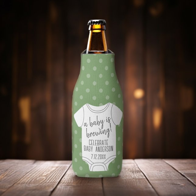 Rafraichisseur De Bouteilles Un bébé est en train de brasser — Douche Couples - (A baby is Brewing! Add your baby information to this personalized bottle cooler.)