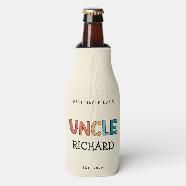 Rafraichisseur De Bouteilles Uncle personnalisé Retro cadeau meilleur oncle jam (Bottle Devant)