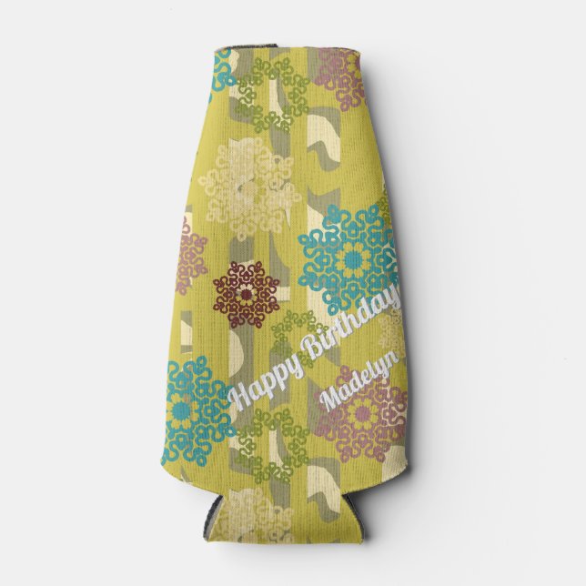 Rafraichisseur De Bouteilles Urban Stripes Abstract Flower Pattern  (Devant)