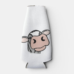 Rafraichisseur De Bouteilles vache de dessin animé noir blanc rose baiser gris