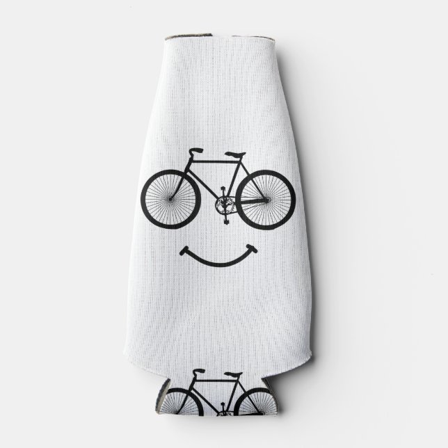 Rafraichisseur De Bouteilles Vélo et sourire T-shirt Tee - shirt de vélo Blac (Devant)