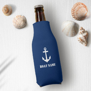 Rafraichisseur De Bouteilles Votre nom de bateau Ancre Marine Bleu
