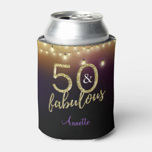 Rafraichisseur De Cannettes 50 et fabuleux Gold Stars violet fête d'anniversai