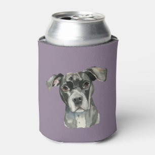 Rafraichisseur De Cannettes Aquarelle noire mignonne de chien de pitbull