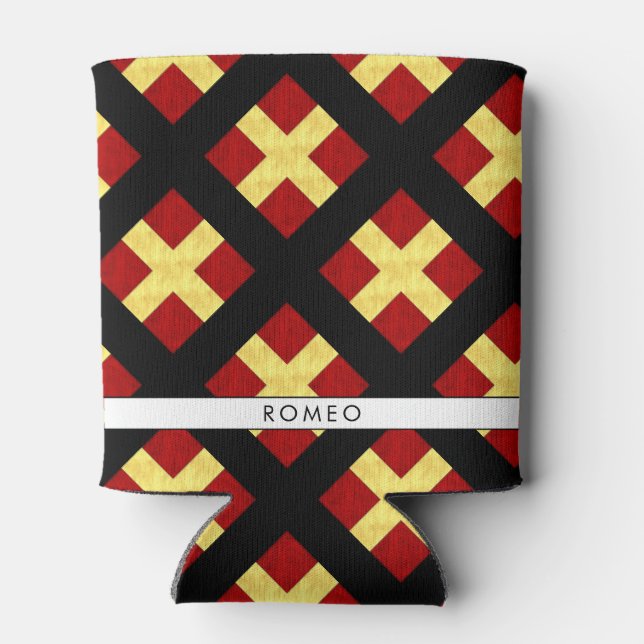 Rafraichisseur De Cannettes Aquarelle Signal nautique Pavillon maritime (Dos)