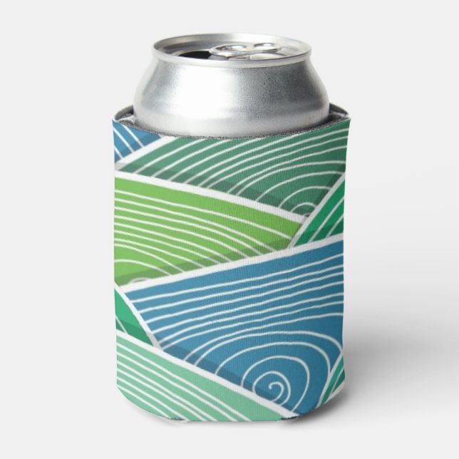 Rafraichisseur De Cannettes Arrière - plan des vagues abstraites courbées (Can devant)