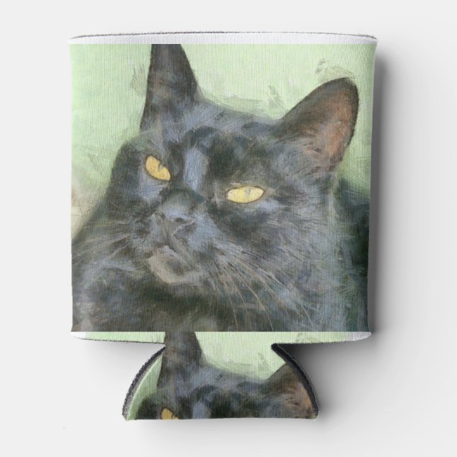 Rafraichisseur De Cannettes Art crayon de chat noir (Devant)