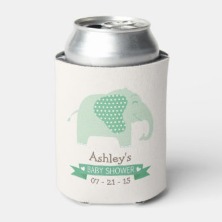 Rafraichisseur De Cannettes Baby shower d'éléphant de bébé vert à la menthe