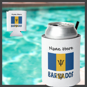 Rafraichisseur De Cannettes Barbade et drapeau barbadien avec votre nom