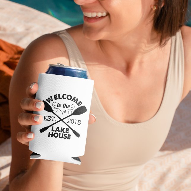 Rafraichisseur De Cannettes Bienvenue à Lake House | Pagaies rustiques (Créateur téléchargé)