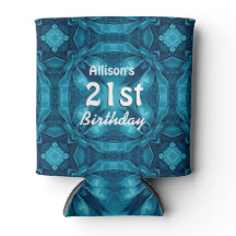 BLUE Bows 21e anniversaire Nom personnalisé A07