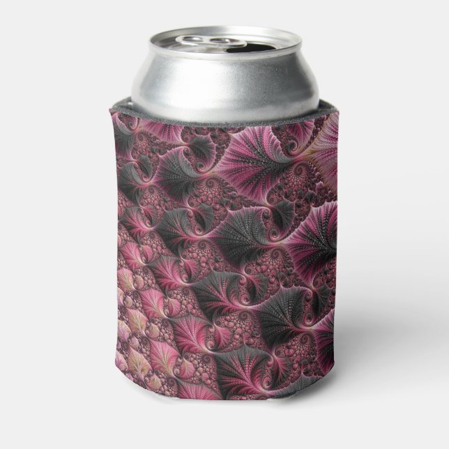 Rafraichisseur De Cannettes Boho Funky Eclectique Rose Noir Abstrait Fractal (Can Dos)