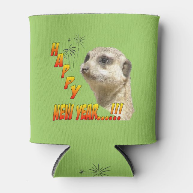 Rafraichisseur De Cannettes Bonne année Meerkat Can Cooler Personnalisable (Devant)