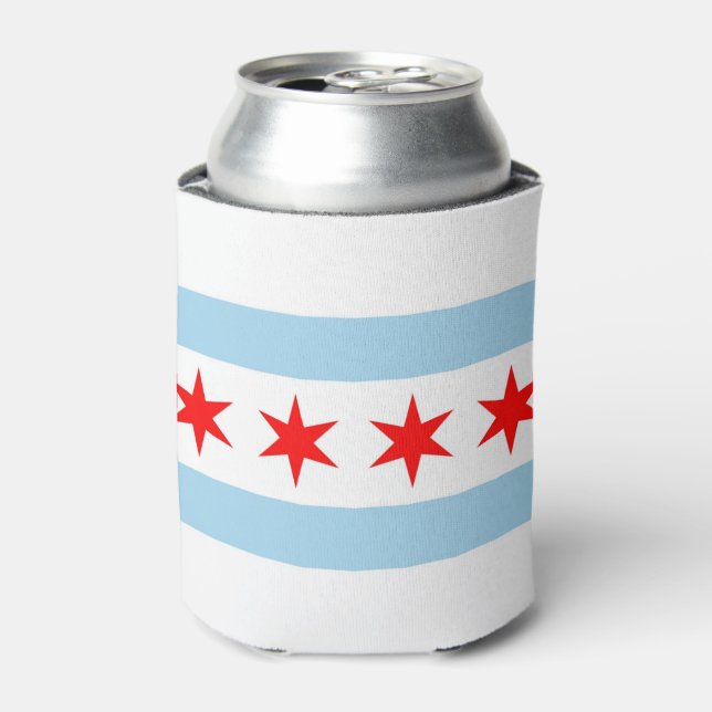 Rafraichisseur De Cannettes Can Cooler avec le drapeau de Chicago, Illinois, É (Can devant)