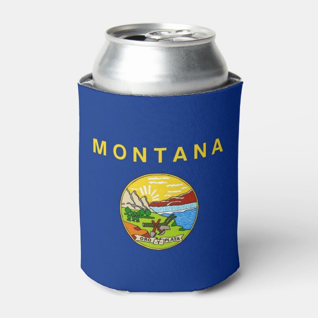 Rafraichisseur De Cannettes Can Cooler avec le drapeau de Montana State, USA. (Can devant)