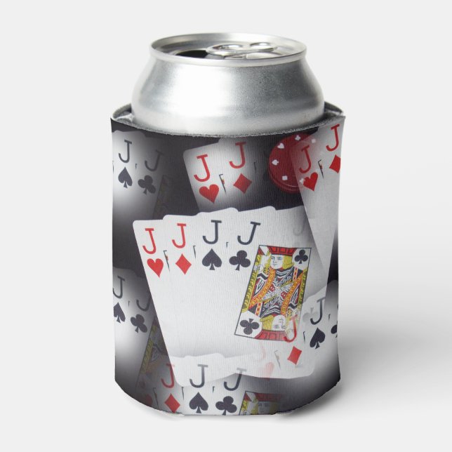 Rafraichisseur De Cannettes Cartes de Poker Quad Jacks Motif, (Can devant)
