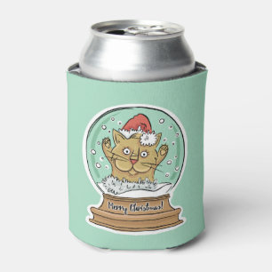 Rafraichisseur De Cannettes Chat de Noël mignon monogramme personnalisé peut r