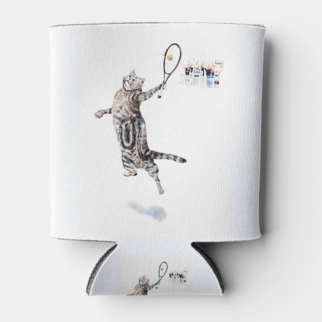 Rafraichisseur De Cannettes Chat Jouant Au Tennis (Devant)
