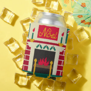 Rafraichisseur De Cannettes Cheminée de Noël Rouge Vert Or Noel Crochet