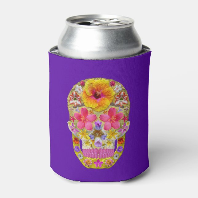 Rafraichisseur De Cannettes Crâne de fleurs 4 - Tropical (Can devant)