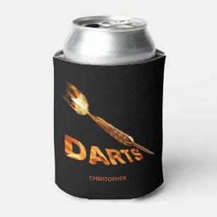 Rafraichisseur De Cannettes Dards avec le dard d'or en flammes avec le texte