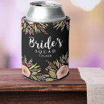 Rafraichisseur De Cannettes Équipe de mariées florales tendance Date de mariag<br><div class="desc">Votre "Squad" nuptiale va adorer ce magnifique peut-être frais avec une bordure florale rose à la mode, dressée contre un étonnant arrière - plan noir. (vous pouvez facilement changer la couleur). Ajoutez également votre date de mariage ou de fête. Parfait pour une soirée bachelorette, douche nuptiale ou journée de la...</div>