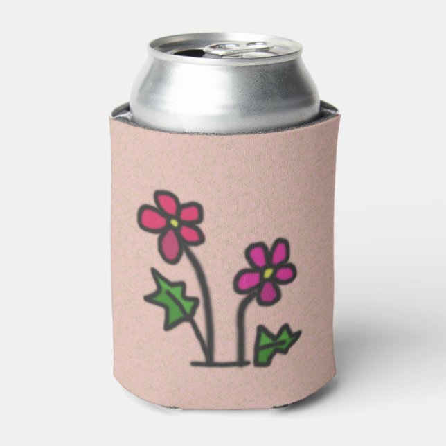 Rafraichisseur De Cannettes Fleurs roses douces dessinées (Can devant)