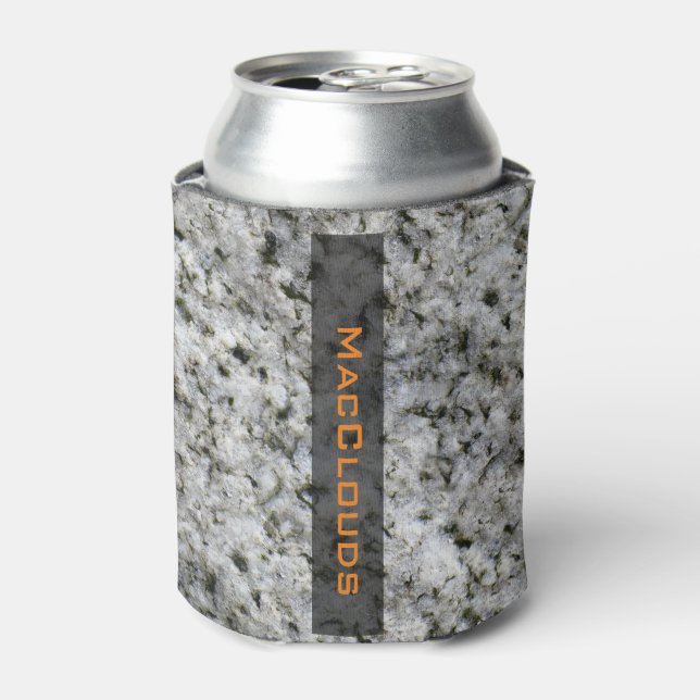 Rafraichisseur De Cannettes Géologie White Granite Rock Texture avec nom (Can devant)