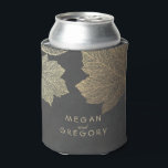 Rafraichisseur De Cannettes Gold Fall Leaves Chalkboard Russe Mariage<br><div class="desc">Tableau rustique - mariage de automne feuille d'or koozie</div>