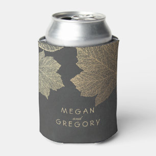 Rafraichisseur De Cannettes Gold Fall Leaves Chalkboard Russe Mariage