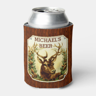 Rafraichisseur De Cannettes Grain en bois rustique de bière personnalisé par